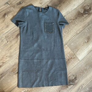Olivaceous Gray Studded Pocket Dress